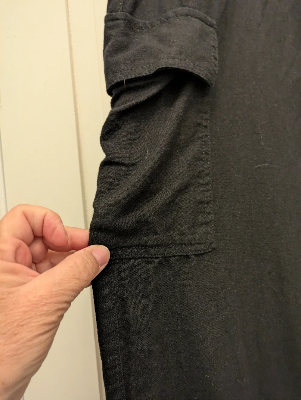 GAP Black Linen Wide Leg Cargo Pants- XL - Picture 3 of 6